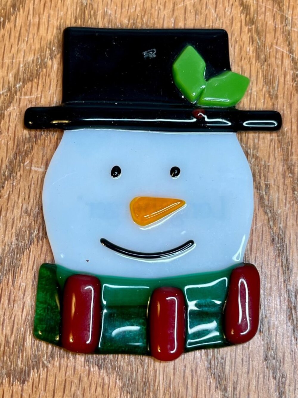 Longaberger Glass Snowman Christmas Ornament